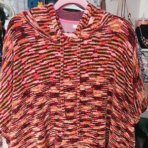 Multicolor Knit Poncho